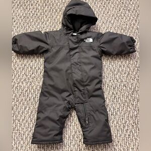 The North Face Black Baby Hooded Insulated One-Piece Snowsuit